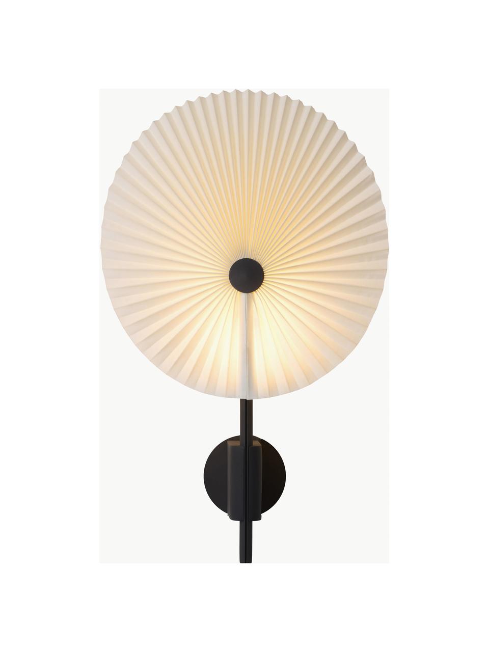 Applique grande a LED con luce regolabile Liris, Paralume: lamina in PVC con tessuto, Nero, bianco, Larg. 28 x Alt. 46 cm