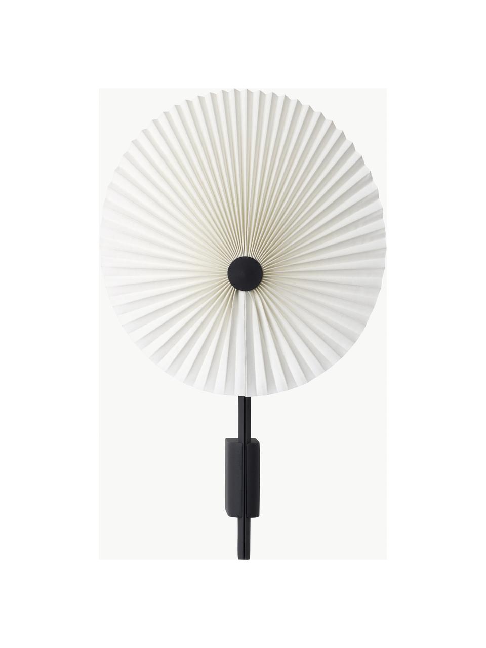 Applique grande a LED con luce regolabile Liris, Paralume: lamina in PVC con tessuto, Nero, bianco, Larg. 28 x Alt. 46 cm