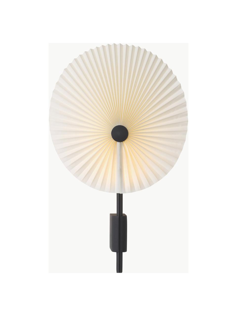 Applique grande a LED con luce regolabile Liris, Paralume: lamina in PVC con tessuto, Nero, bianco, Larg. 28 x Alt. 46 cm