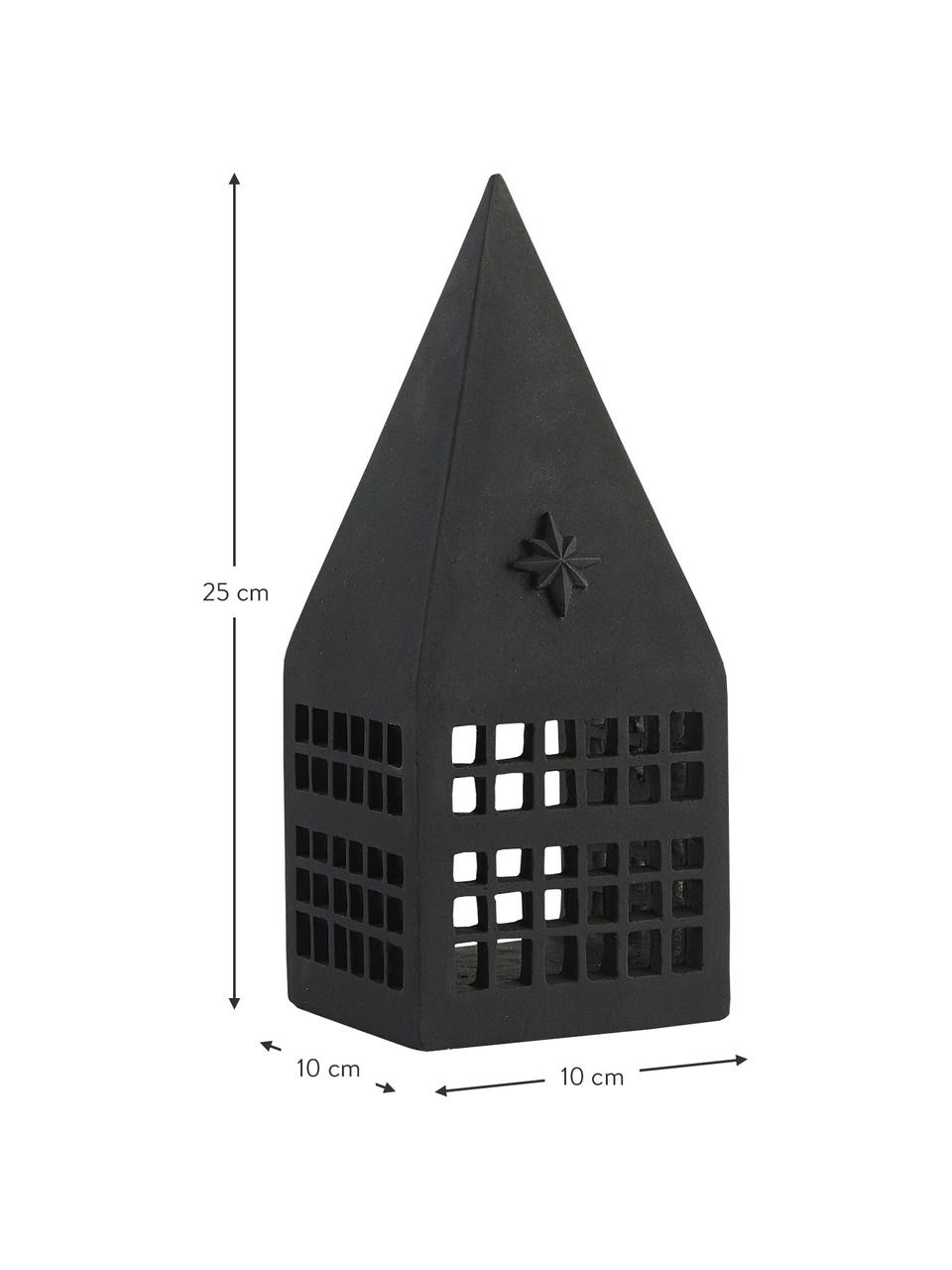 Portacandela nero Serafina, Plastica, Nero, Larg. 10 x Alt. 25 cm