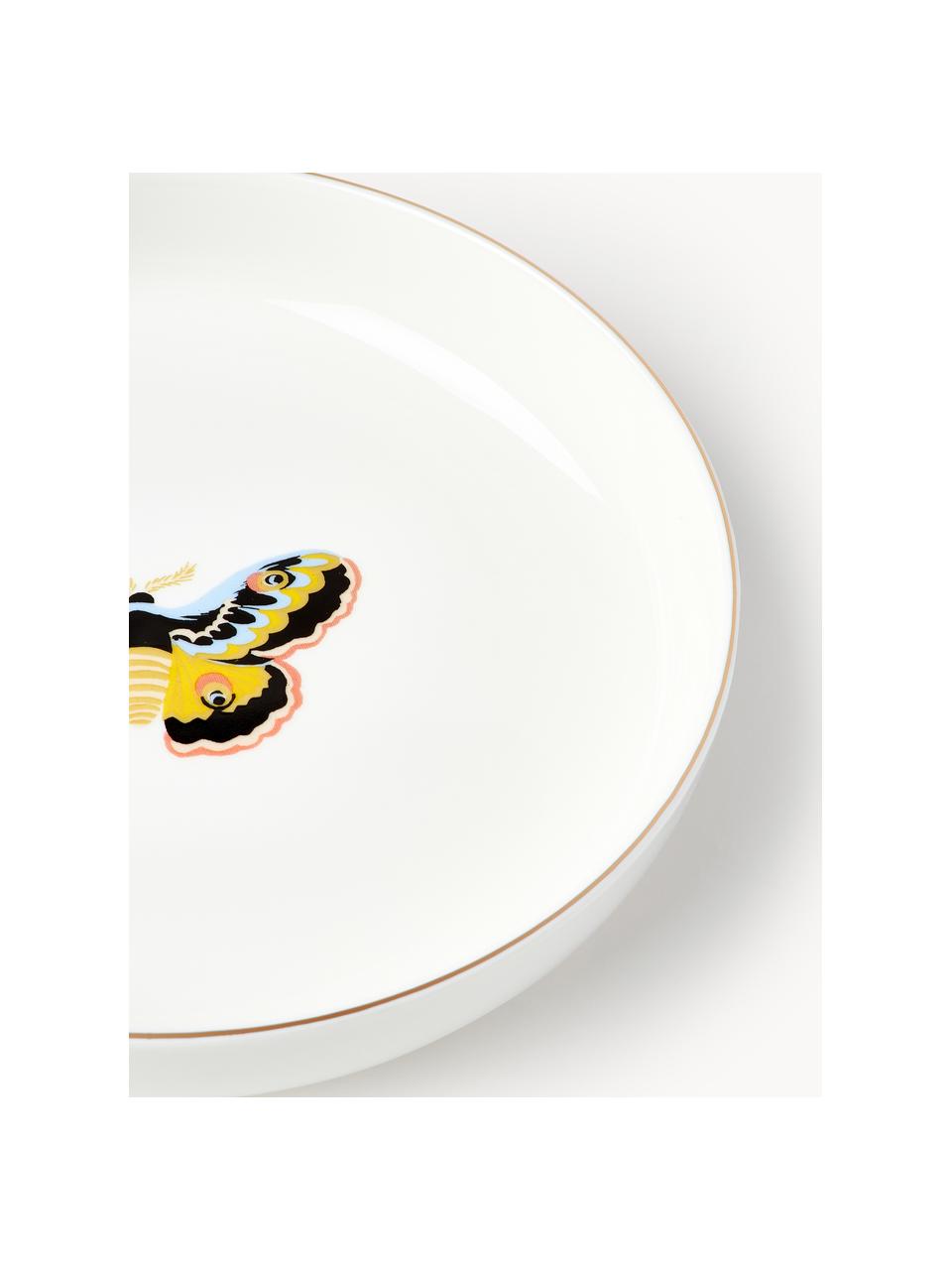 Servizio di piatti Flamboyant, 4 persone (12 pz), Porcellana, Multicolore con bordo dorato, 4 persone (12 pz)