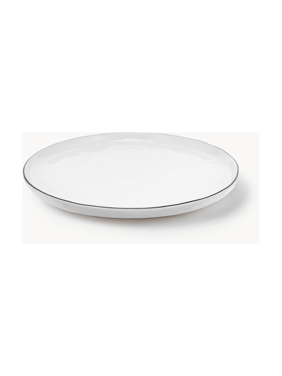 Ručne vyrobený raňajkový tanier z porcelánu Salt, 4 ks, Porcelán, Biela, Ø 22 cm