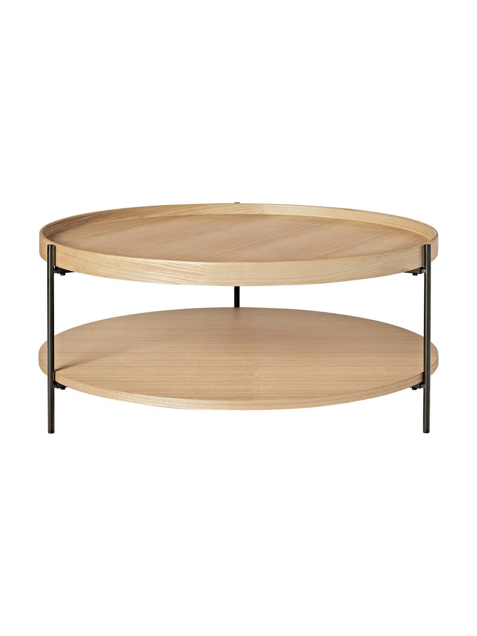 Okrúhly drevený konferenčný stolík Renee, Jaseňové drevo, Ø 90 cm