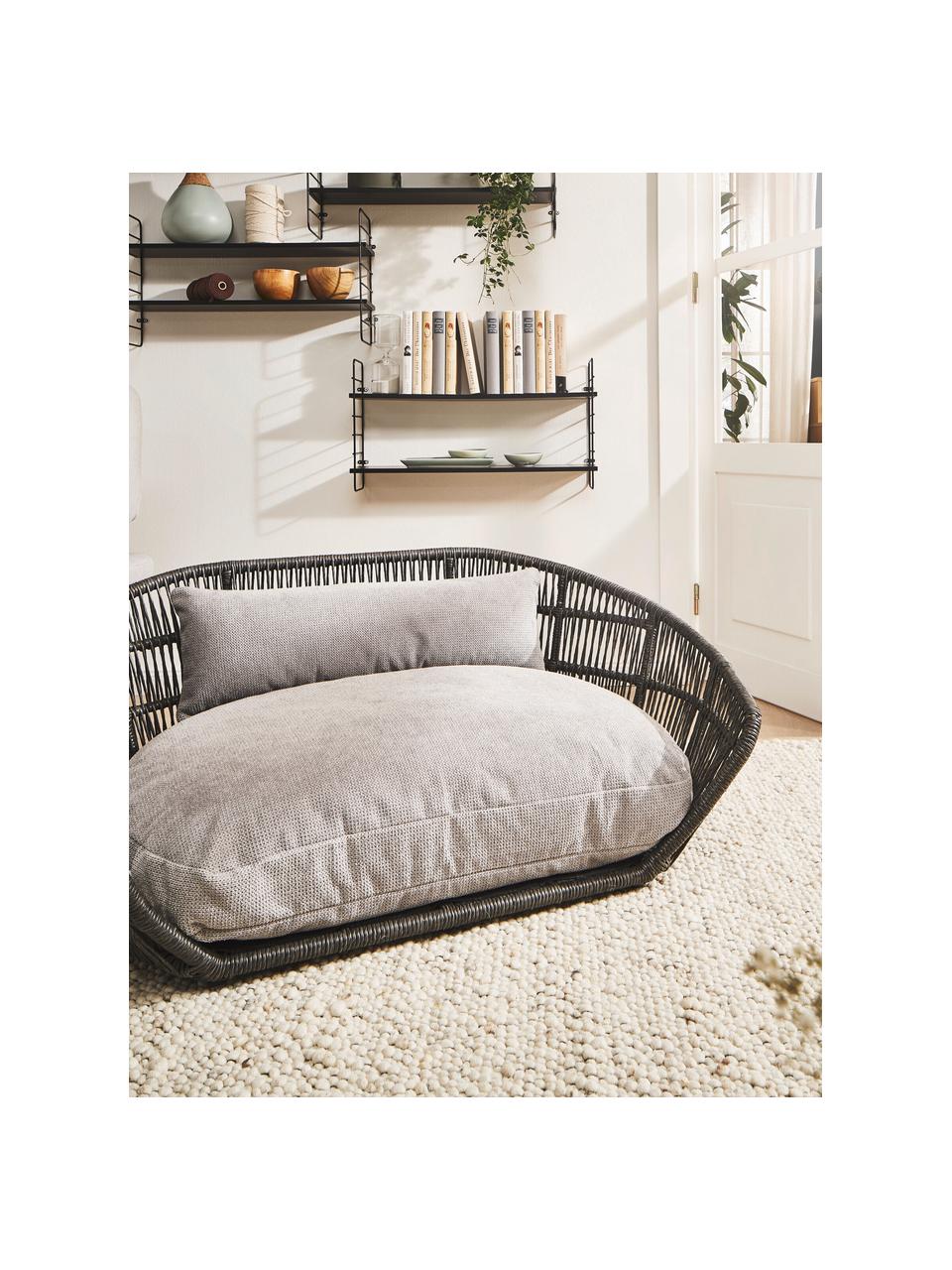 Cama para mascotas de interior/exterior Prado, Tapizado: 90% poliéster, 10% nylon , Estructura: aluminio con pintura en p, Gris claro, antracita, An 110 x F 74 cm