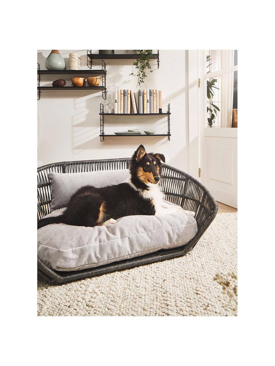 In- & Outdoor-Hundebett Prado, Bezug: 90 % Polyester, 10 % Nylo, Rahmen: Aluminium, pulverbeschich, Hellgrau, Anthrazit, B 110 x T 74 cm