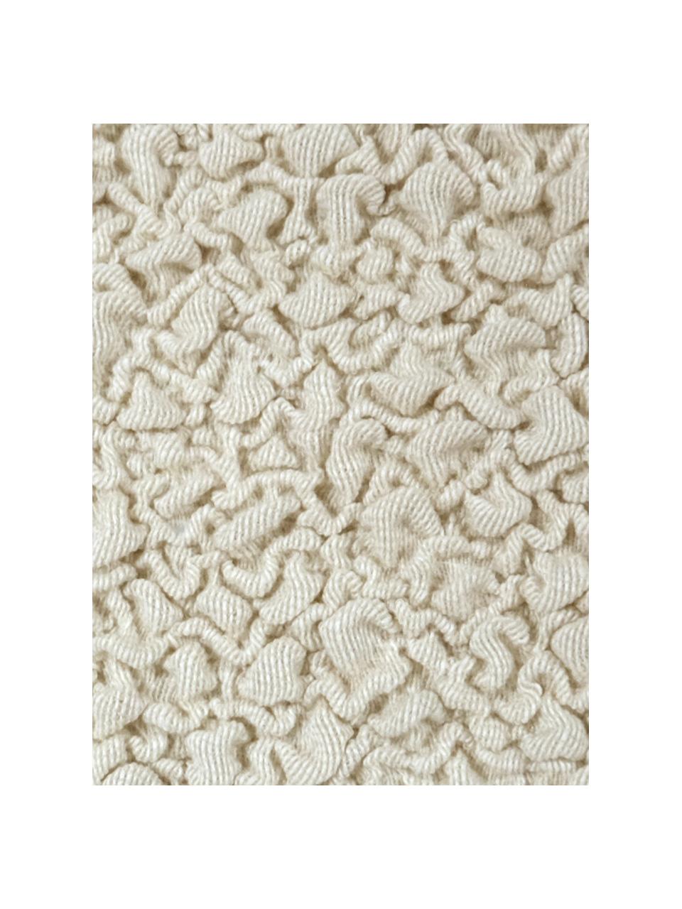 Housse de canapé Roc, 55 % polyester, 35 % coton, 10 % élastomère, Couleur crème, larg. 200 x haut. 120 cm