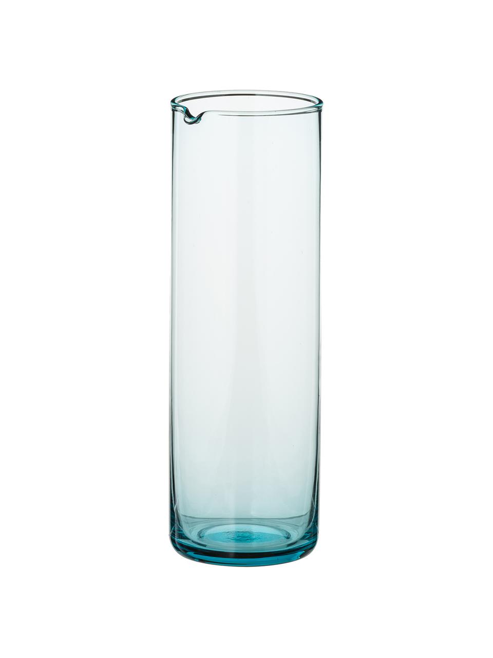 Caraffa in vetro soffiato turchese Bloom, 1 L, Vetro soffiato, Turchese, Ø 8 x Alt. 24 cm, 1 L