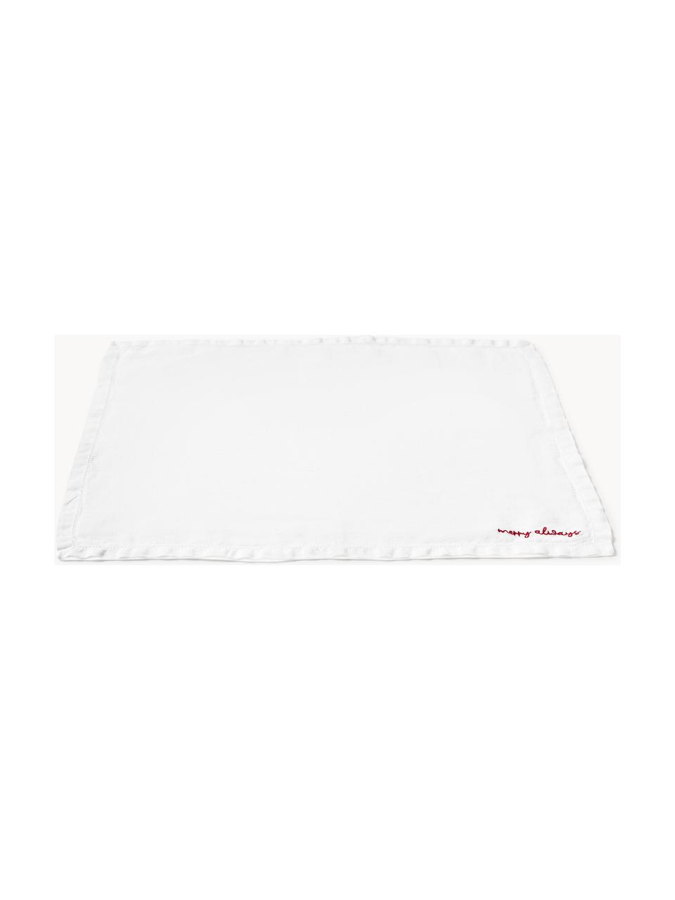 Sets de table en lin avec slogan Alari, 4 pièces, 100 % pur lin, certifié European Flax

Le matériau est certifié STANDARD 100 OEKO-TEX®, 4854CIT, CITEVE, Blanc cassé, rouge, larg. 50 x long. 40 cm