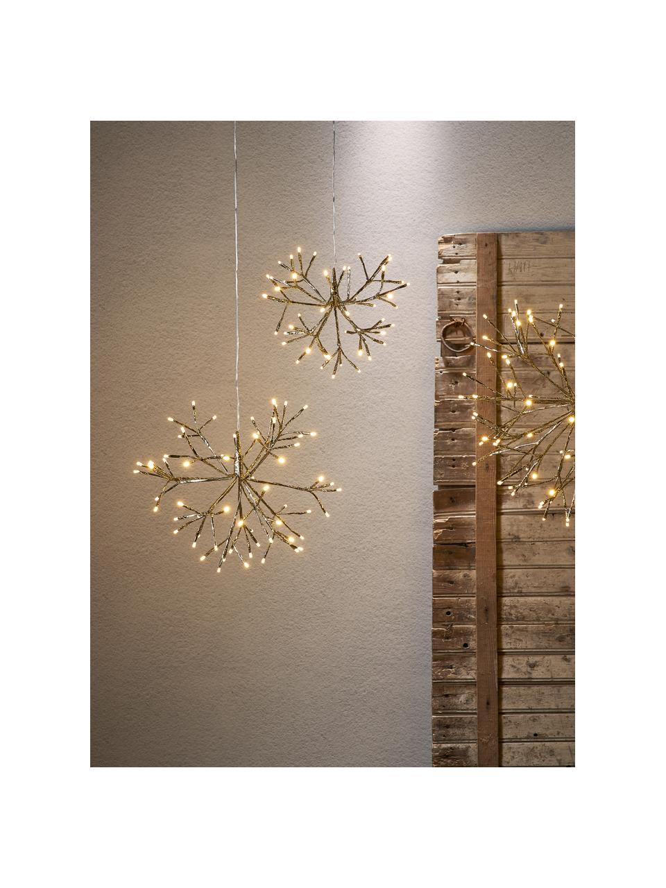 Outdoor LED-Weihnachtsdekoration Winny, Ø 30 cm, Rahmen: Metall, Goldfarben, Ø 30 x H 27 cm