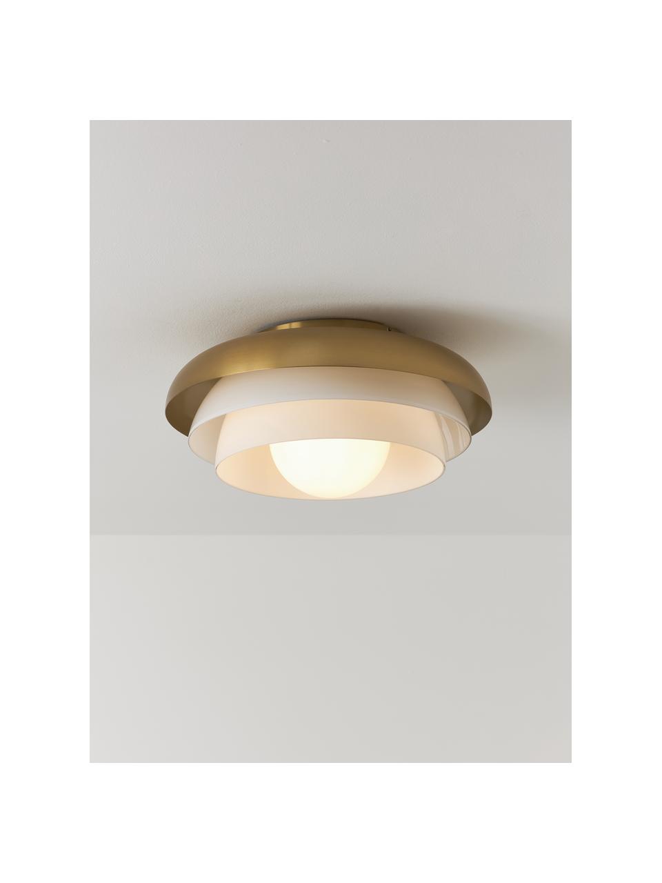 Lampa sufitowa Enzo, Biały, odcienie złotego, Ø 40 x W 20 cm