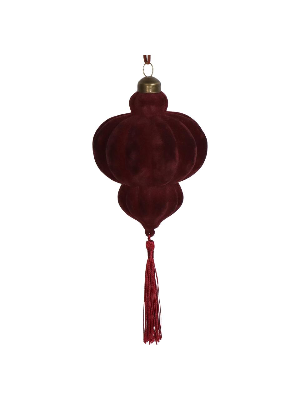 Ozdoba choinkowa Burgundo, Aksamit, Ciemny czerwony, Ø 10 x W 15 cm