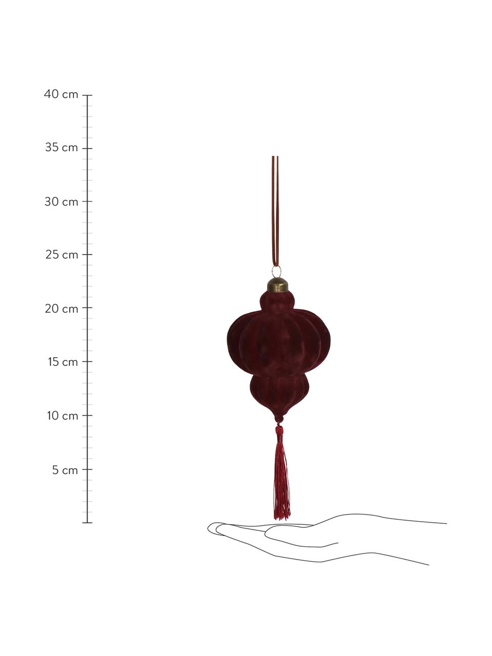 Baumanhänger Burgundo, Samt, Dunkelrot, Ø 10 x H 15 cm