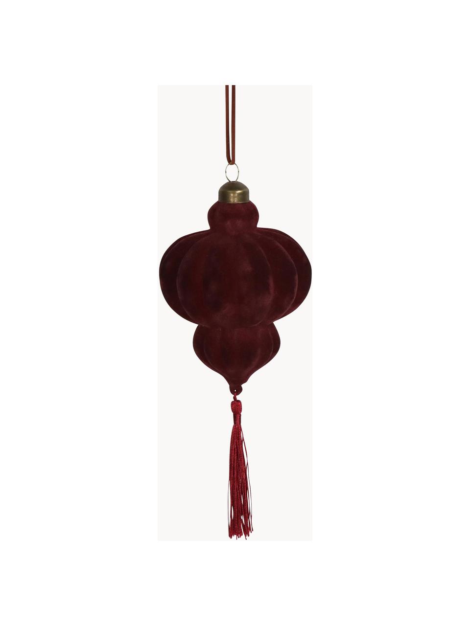 Kerstboomhanger Burgundo, Fluweel, Donkerrood, Ø 10 x H 15 cm