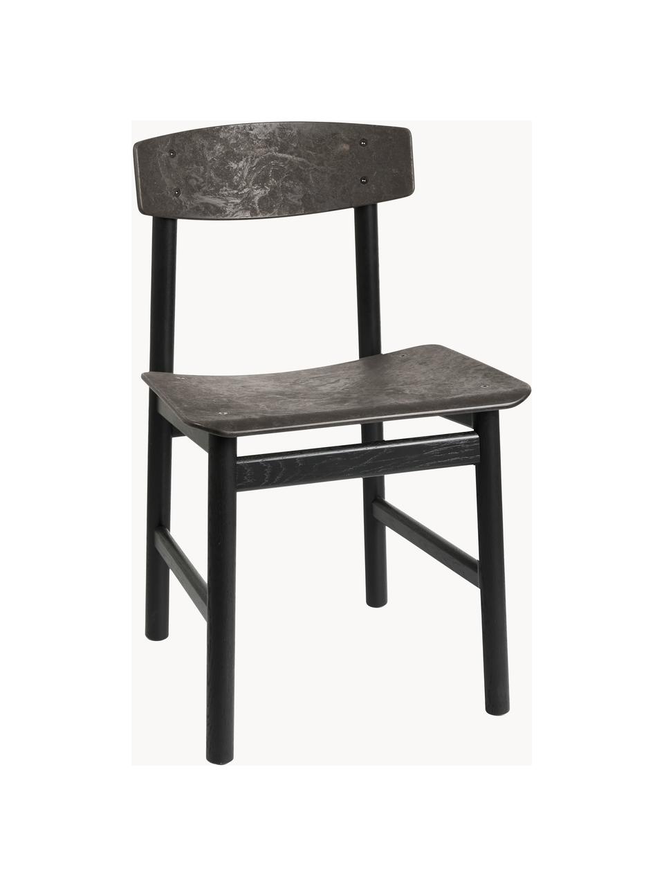 Chaise en bois artisanale Consciouos, Anthracite, noir, larg. 47 x prof. 47 cm