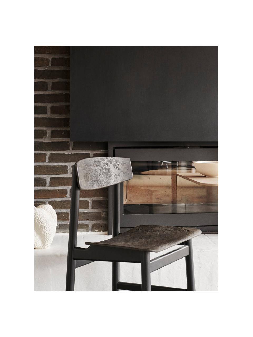 Chaise en bois artisanale Consciouos, Anthracite, noir, larg. 47 x prof. 47 cm