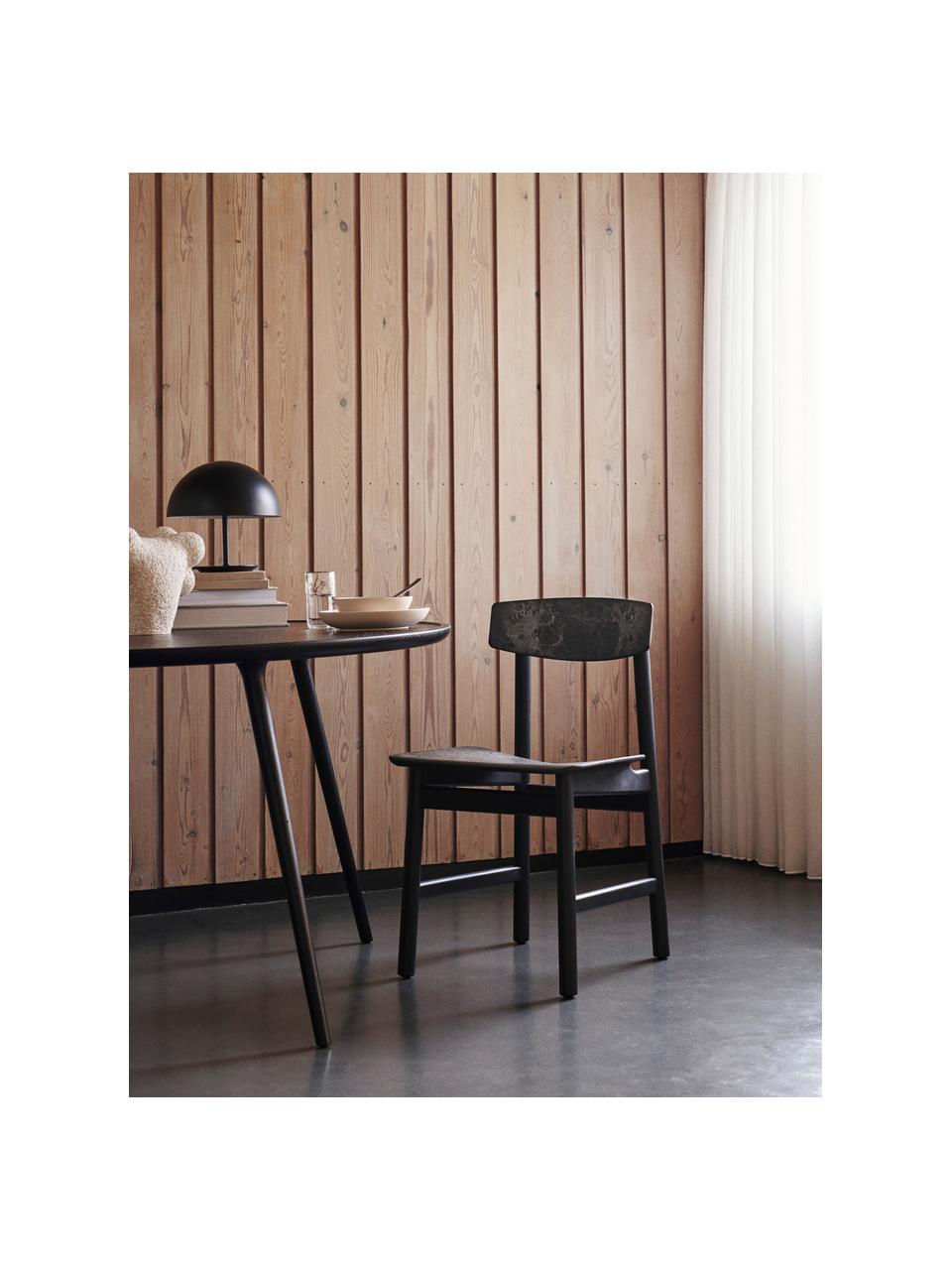 Sedia in legno Conscious, Struttura: legno di quercia Questo p, Antracite, legno di quercia laccato nero, Larg. 47 x Prof. 47 cm
