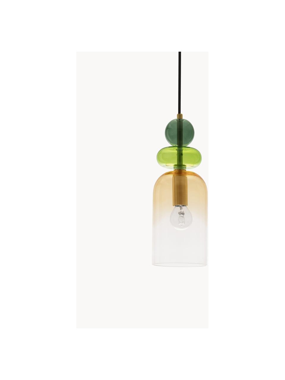 Lampa wisząca Murano, Odcienie zielonego, musztardowy, Ø 11 x W 30 cm