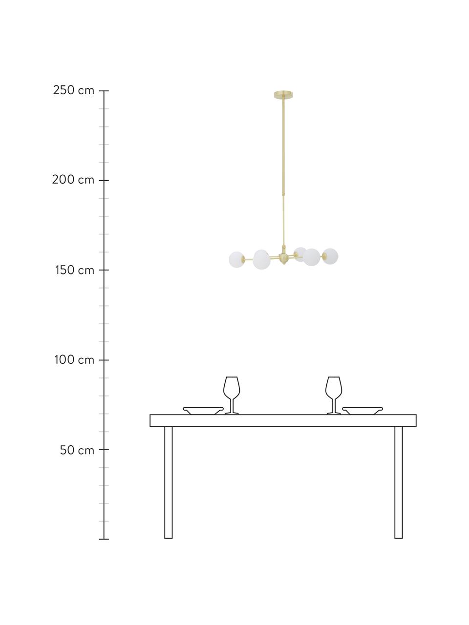 Suspension moderne métal doré Aurelia, Blanc, laiton, Ø 61 x haut. 78 cm