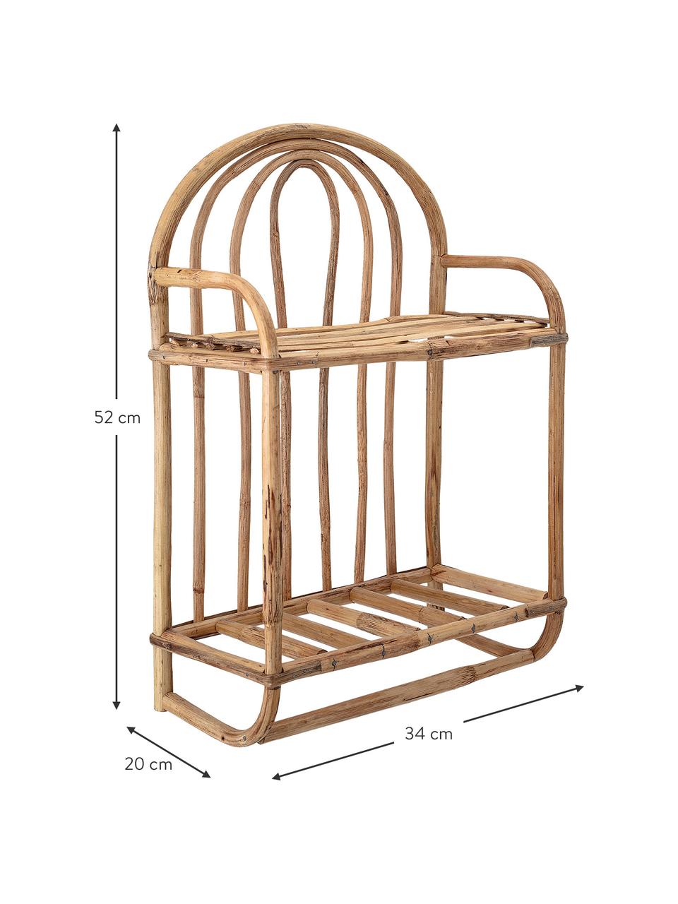 Bambus-Wandregal Alice, Schilfrohr, Braun, 34 x 52 cm