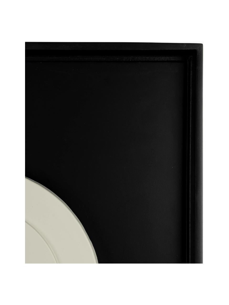 Quadro incorniciato con rilievo August, Gesso, Nero, bianco latte, Larg. 52 x Alt. 64 cm