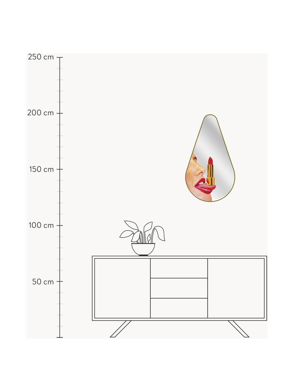 Designer Wandspiegel Tongue, Spiegelfläche: Spiegelglas, Rahmen: Mitteldichte Holzfaserpla, Mehrfarbig, B 45 x H 81 cm