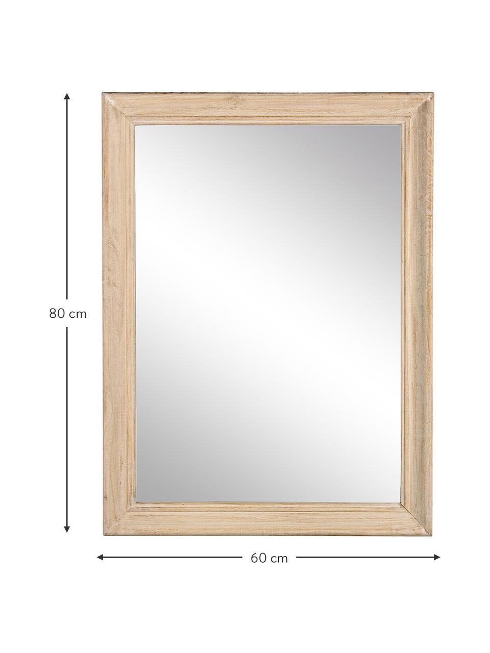 Espejo de pared de madera Tiziano, Espejo: cristal, Beige, An 60 x F 4 cm
