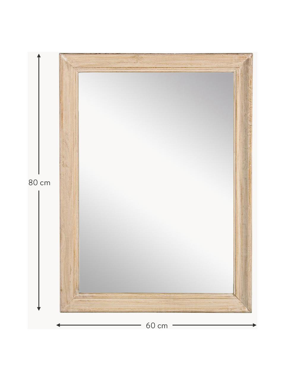 Espejo de pared de madera Tiziano, Espejo: cristal, Beige, An 60 x F 4 cm