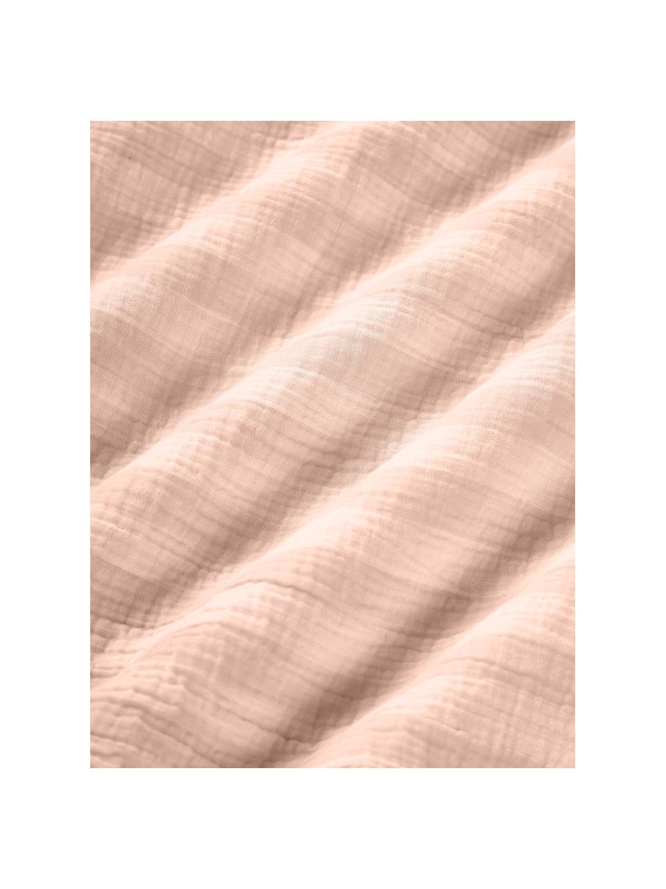 Poszewka na poduszkę z muślinu bawełnianego Saige, Brzoskwiniowy, S 40 x D 80 cm