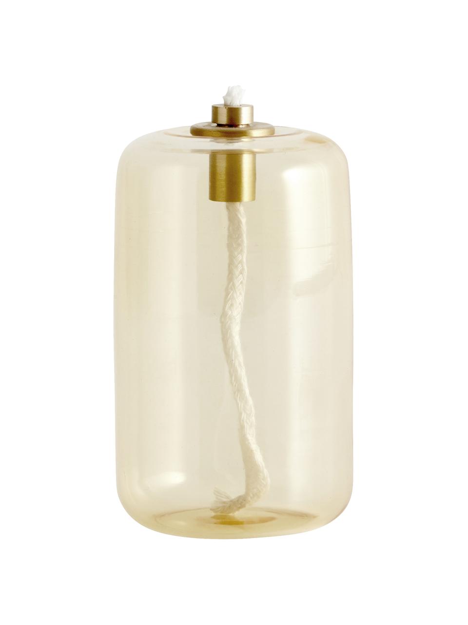 Malá olejová lampa ze skla Nias, Sklo, Žlutá, Ø 7 cm, V 11 cm