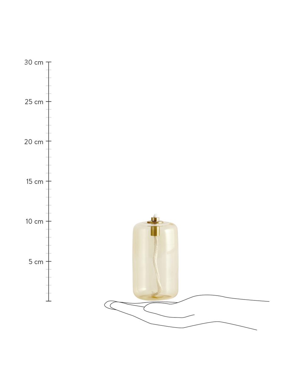 Kleine olielamp Nias van glas, Glas, Geel, Ø 7 x H 11 cm