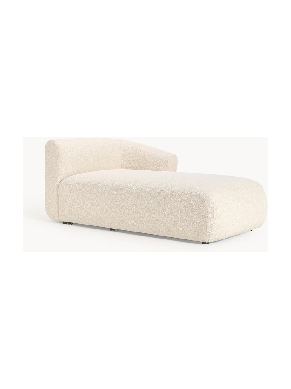 Module méridienne en tissu bouclé Sofia, Bouclé beige clair, larg. 185 x prof. 92 cm, méridienne à droite