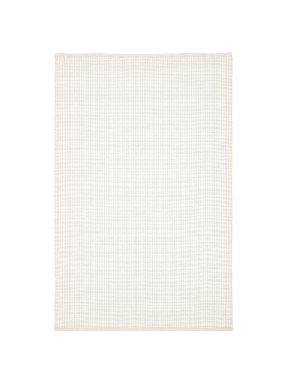Alfombra artesanal de lana Amaro, Parte superior: 100% lana, Reverso: 100% algodón Las alfombra, Blanco crema, An 160 x L 230 (Tamaño M)