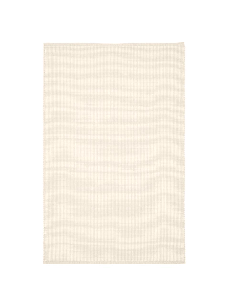 Alfombra artesanal de lana Amaro, Parte superior: 100% lana con certificado, Reverso: 100% algodón con certific, Blanco crema, An 160 x L 230 cm (Tamaño M)