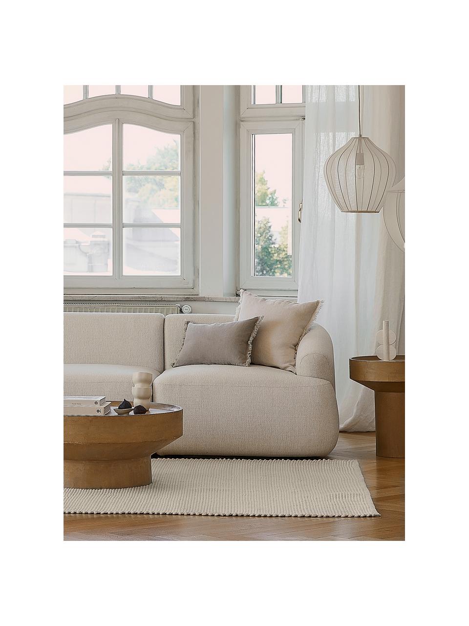 Alfombra artesanal de lana Amaro, Parte superior: 100% lana con certificado, Reverso: 100% algodón con certific, Blanco crema, An 160 x L 230 cm (Tamaño M)