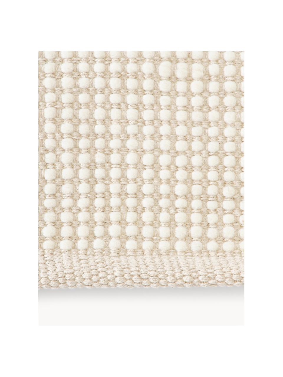 Handgewebter Wollteppich Amaro, Flor: 100 % Wolle, Cremeweiß, Beige, B 200 x L 300 cm (Größe L)