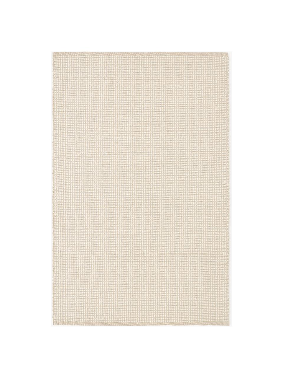 Alfombra artesanal de lana Amaro, Parte superior: 100% lana, Reverso: 100% algodón Las alfombra, Blanco crema, beige, An 200 x L 300 cm (Tamaño L)