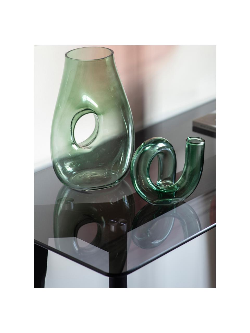 Konsole Blair mit Glas-Ablage, Ablage: Hartglas, Beine: Eichenholz, lackiert, Transparent, Schwarz, B 90 x T 38 cm