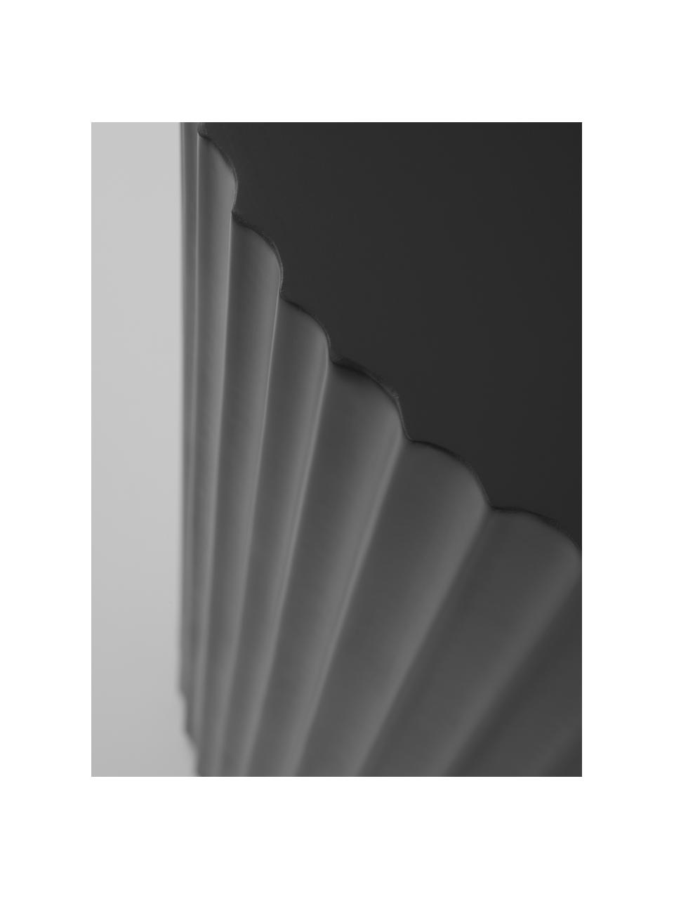 Dekosäule Lunden mit Rillenrelief, Mitteldichte Holzfaserplatte (MDF), lackiert, Schwarz, Ø 30 x H 80 cm
