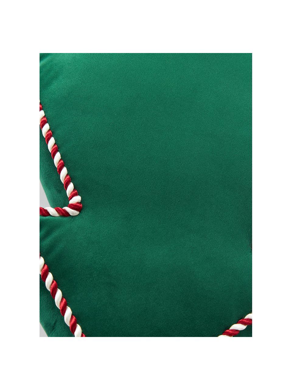 Cojín decorativo de terciopelo navideño Ziva, Funda: 100% terciopelo de poliés, Verde oscuro, An 35 x L 40 cm
