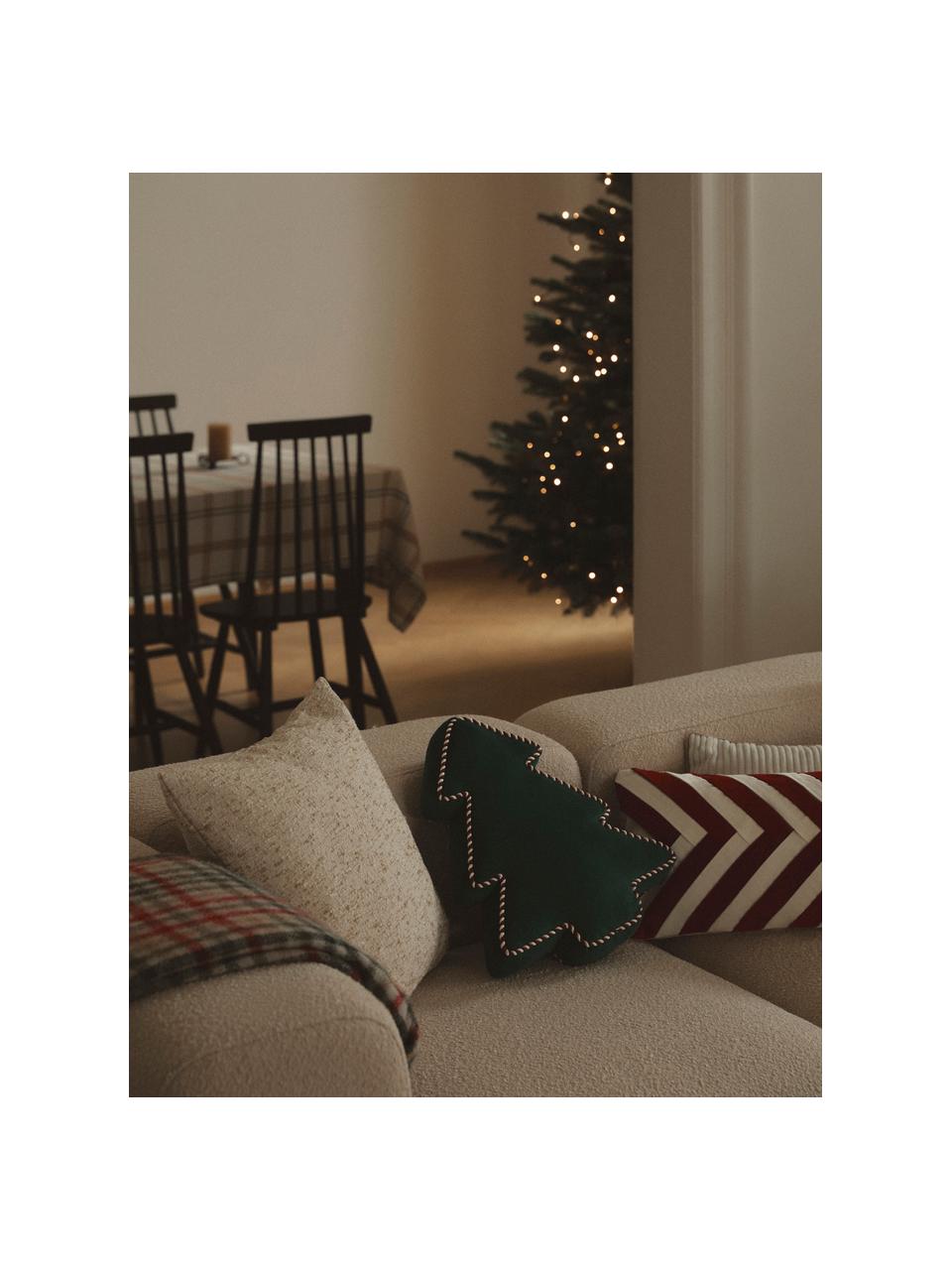 Cojín decorativo de terciopelo navideño Ziva, Funda: 100% terciopelo de poliés, Verde oscuro, An 35 x L 40 cm
