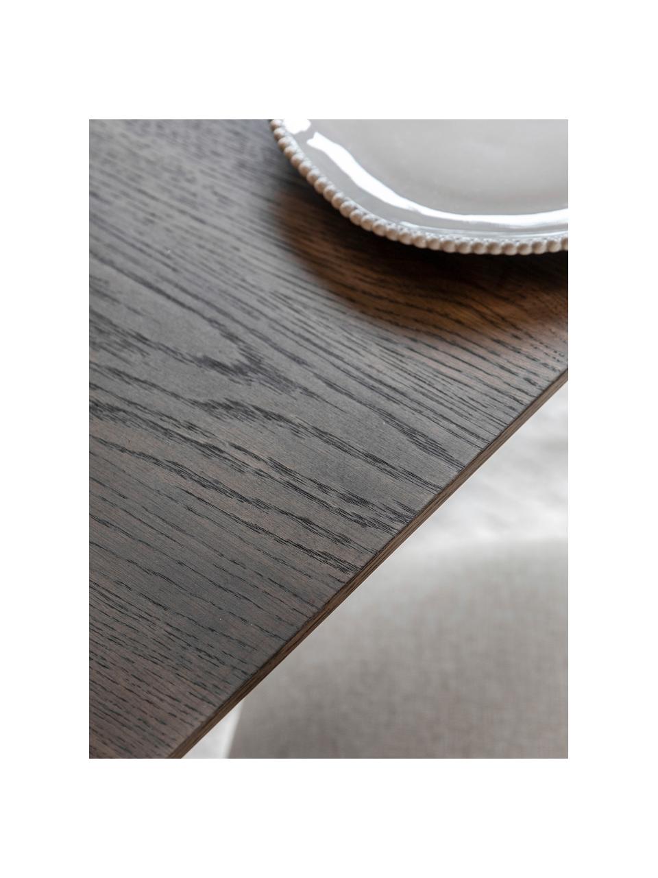 Mesa de comedor de madera Hatfield, 77 x 77 cm, Tablero: chapa de roble, madera de, Patas: tablero de fibra de densi, Madera de roble pintada en oscuro, An 77 x F 77 cm