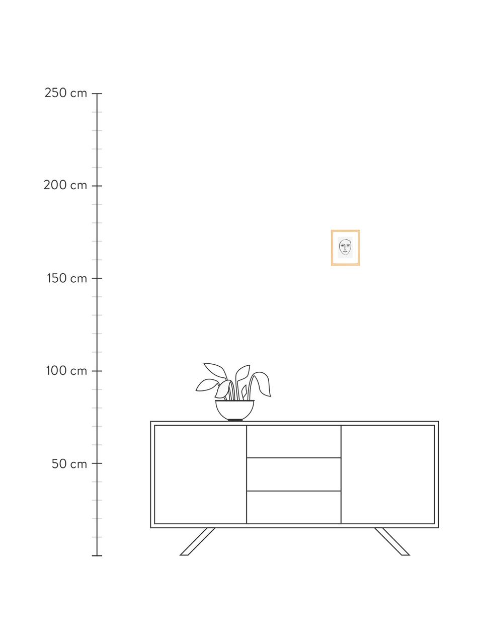 Gerahmter Digitaldruck Aesthetic, Rahmen: Mitteldichte Holzfaserpla, Bild: Papier, Braun, Weiss, Schwarz, B 15 x H 20 cm