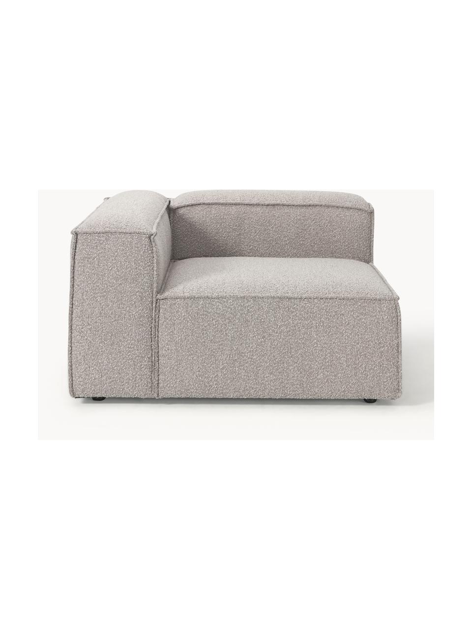 Eckmodul Lennon aus Bouclé, Bezug: Bouclé (100 % Polyester) , Gestell: Massives Kiefernholz, Spe, Füße: Kunststoff Dieses Produkt, Bouclé Taupe, B 119 x T 119 cm, Eckteil links