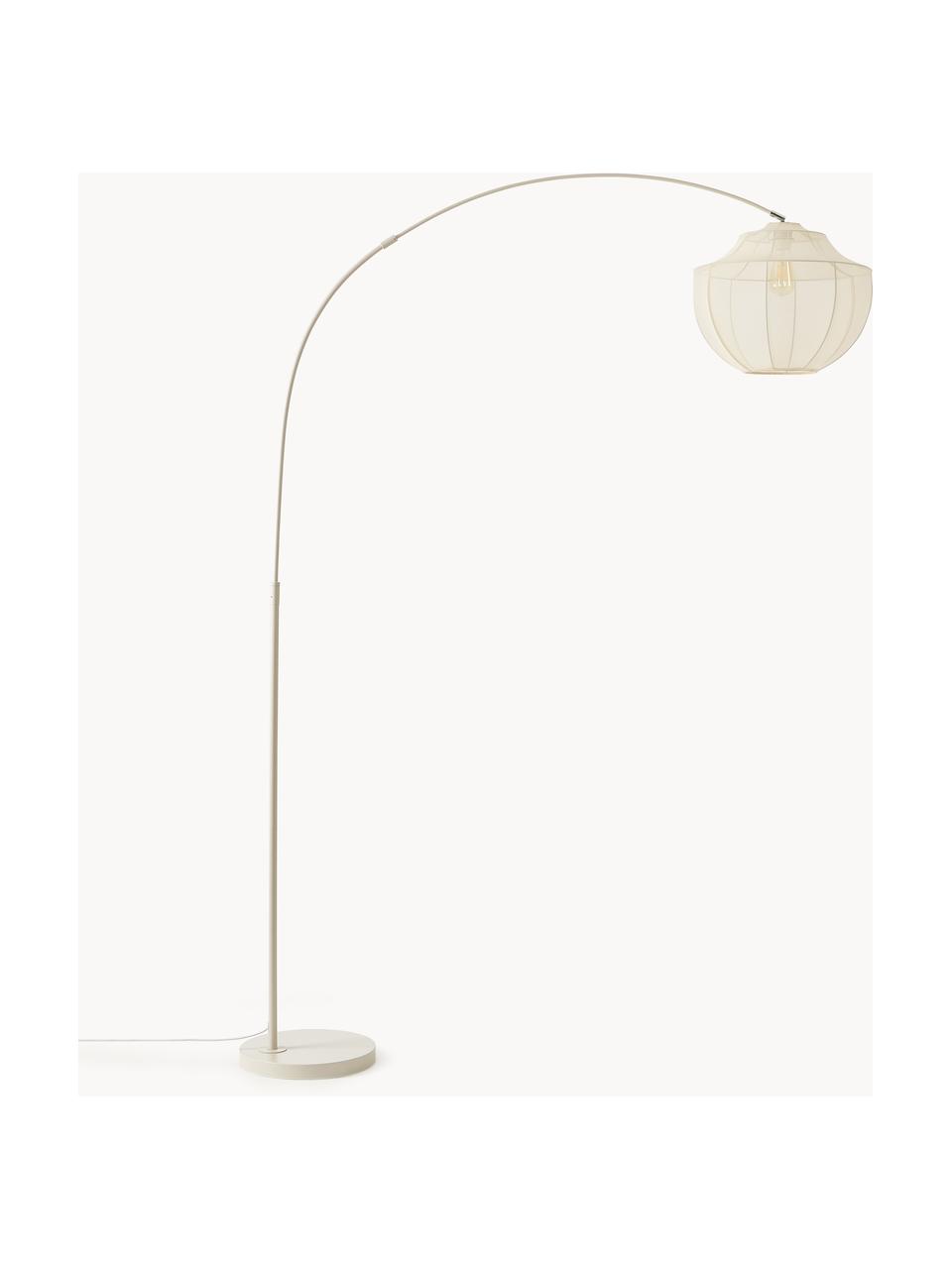 Grand lampadaire arc en tulle Beau, Beige clair, haut. 219 cm