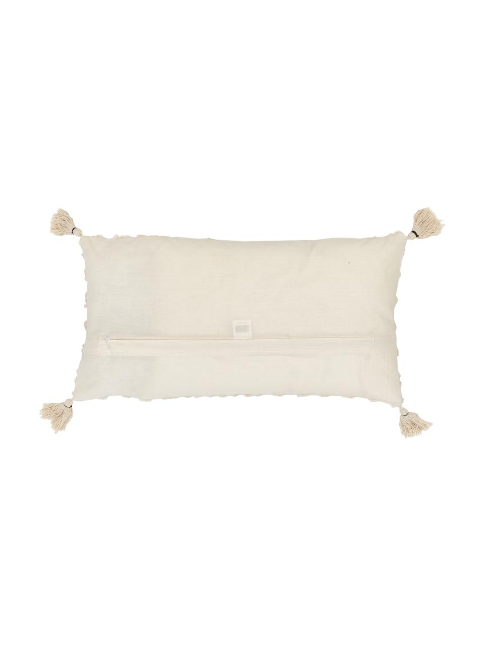 Housse de coussin rectangulaire texturée Royal, 100 % coton, Blanc cassé, larg. 30 x long. 60 cm