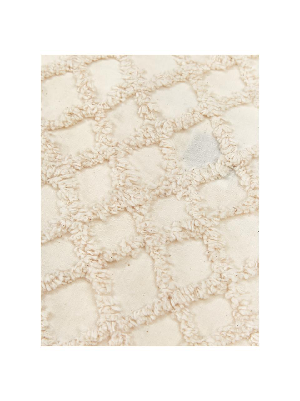 Housse de coussin rectangulaire texturée Royal, 100 % coton, Blanc cassé, larg. 30 x long. 60 cm