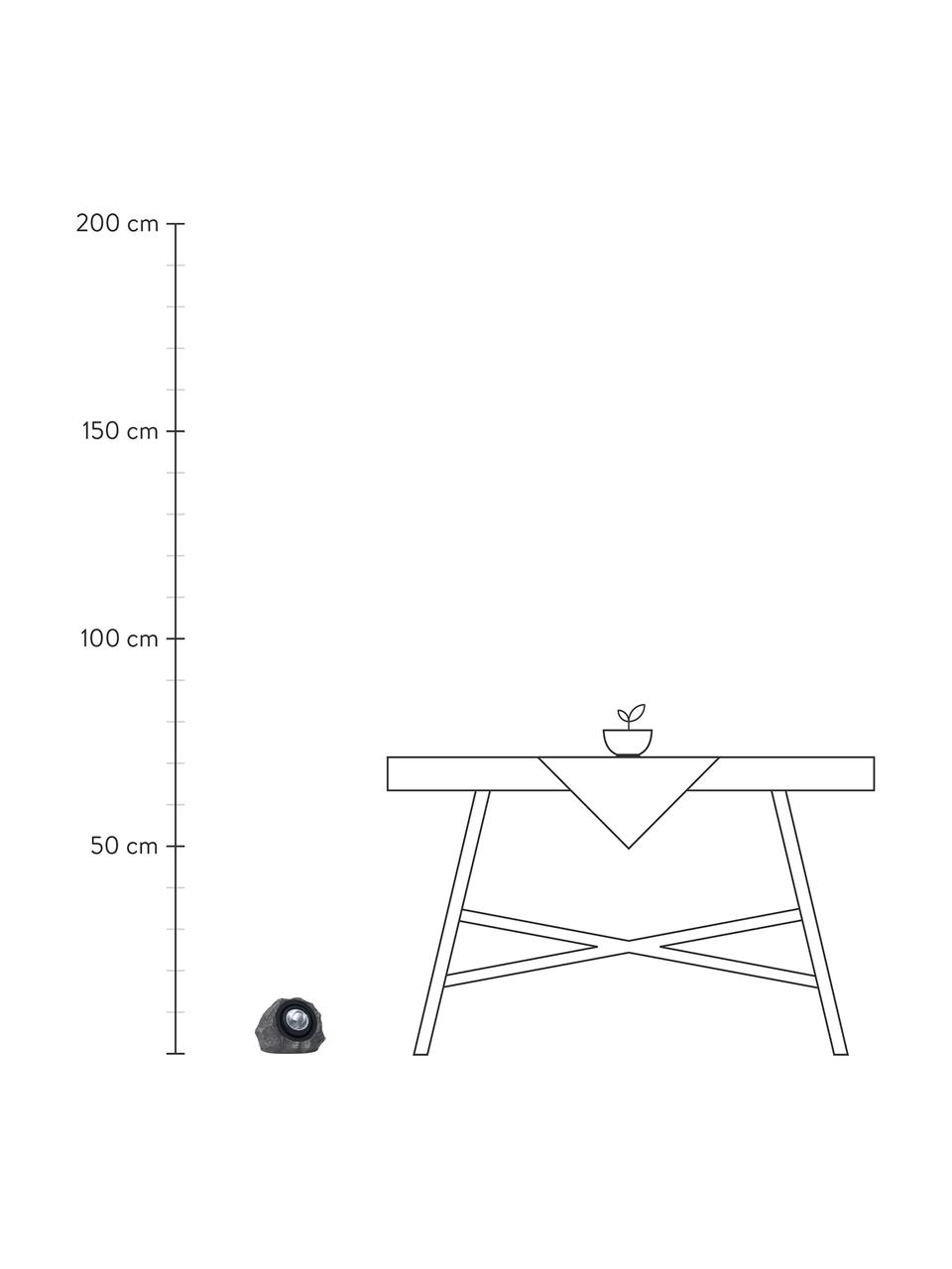 Lampada da terra solare Rocky, Struttura: plastica, Grigio, Larg. 20 x Alt. 16 cm