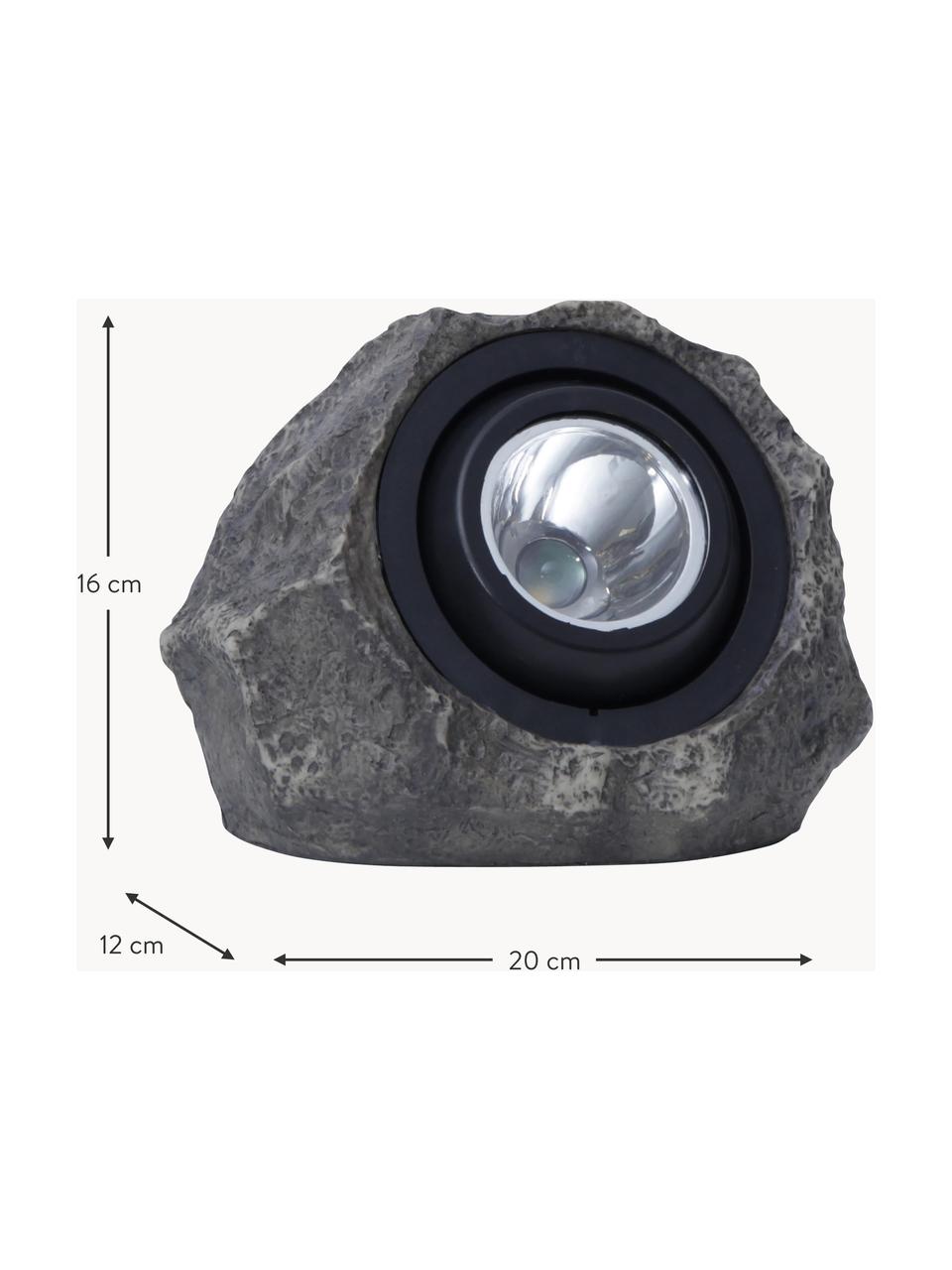 Lámpara de suelo solar Rocky, Estructura: plástico, Gris, An 20 x Al 16 cm