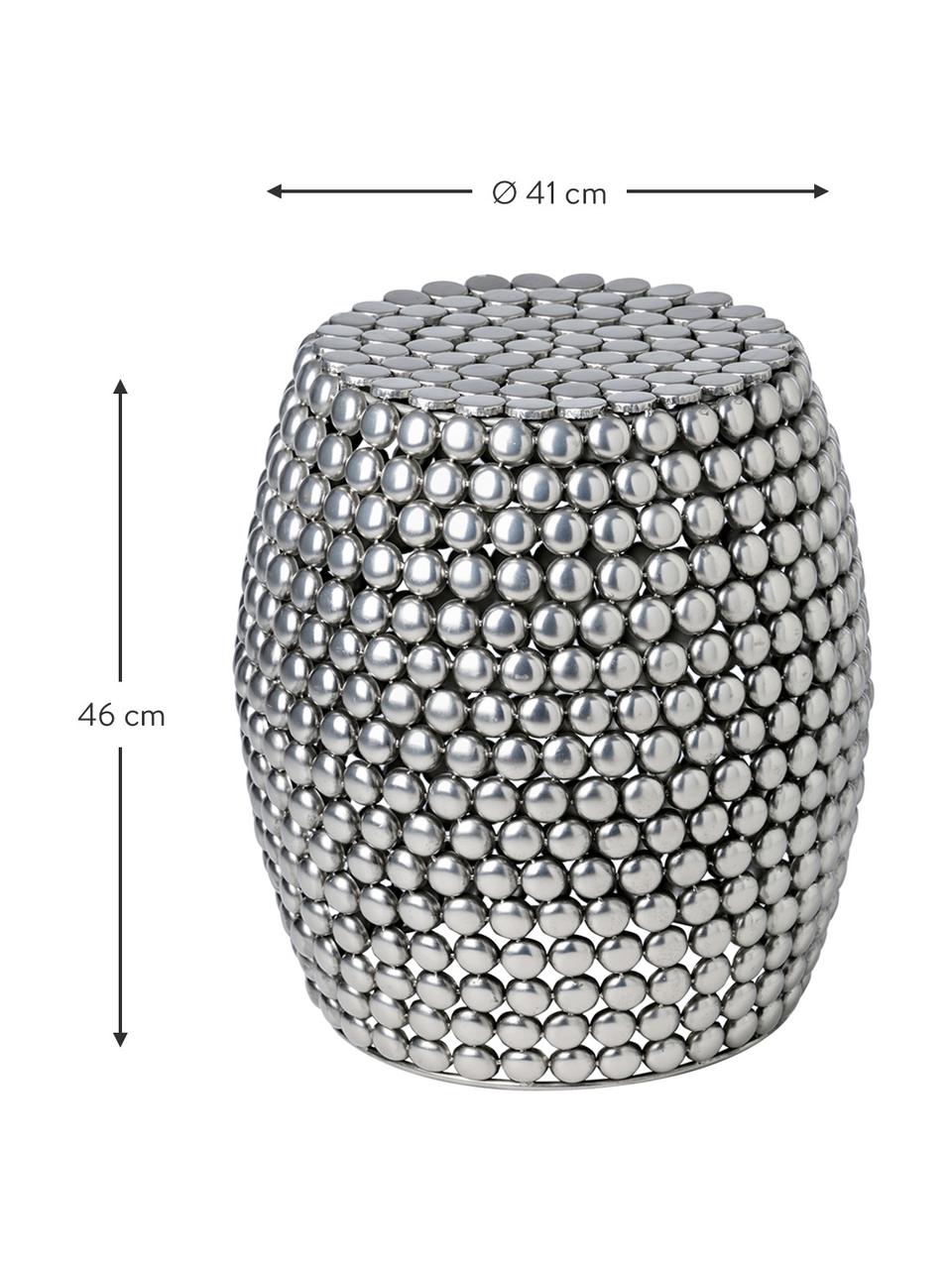 Stolik pomocniczy/stołek z metalu Luca, Metal, Odcienie srebrnego, Ø 41 x W 46 cm