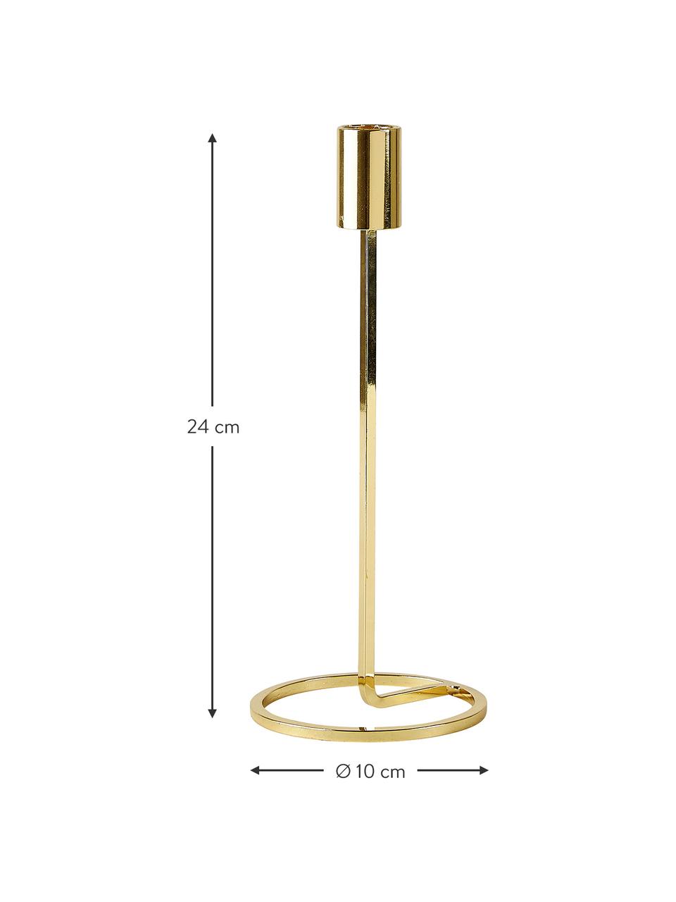 Candelabro dorato Goldie, Metallo rivestito, Dorato, Ø 10 x Alt. 24 cm